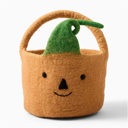 Halloween Felt Happy Pumpkin Treat Bucket | West Elm (US)