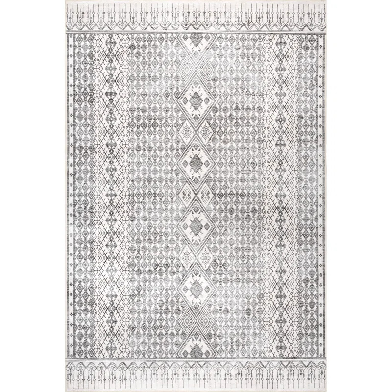 Adiela Machine Washable Transitional Tribal Area Rug in Light Gray | Wayfair North America