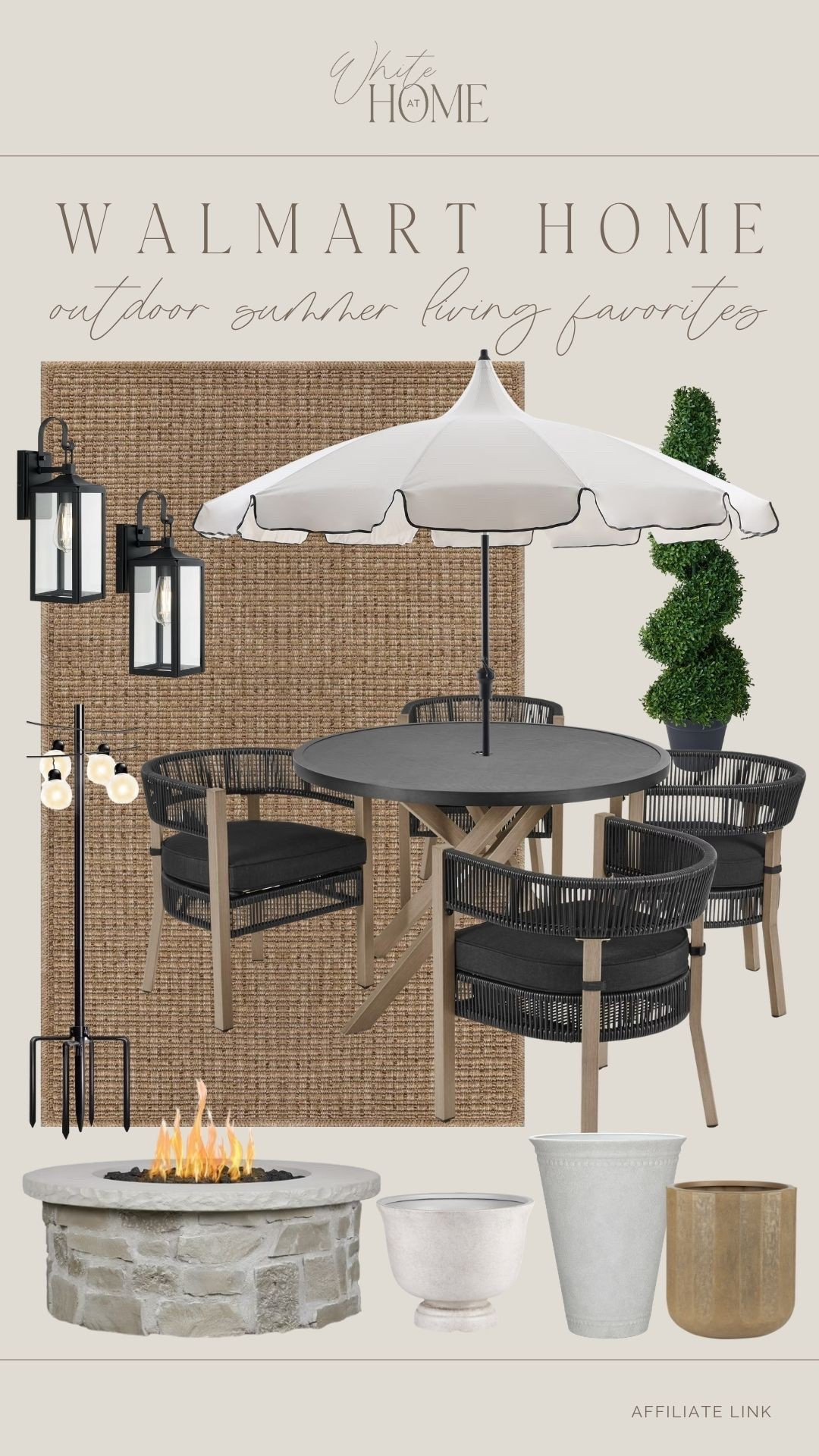 The cutest outdoor patio dining inspiration all from Walmart! Affordable, high-quality, designer-inspired, and perfect for gathering and lounging this spring and summer! 

#LTKHome