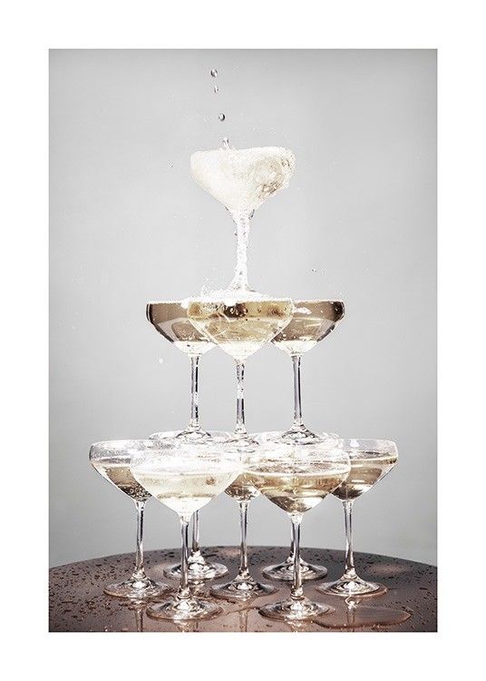 Champagne Pyramid Poster | Desenio