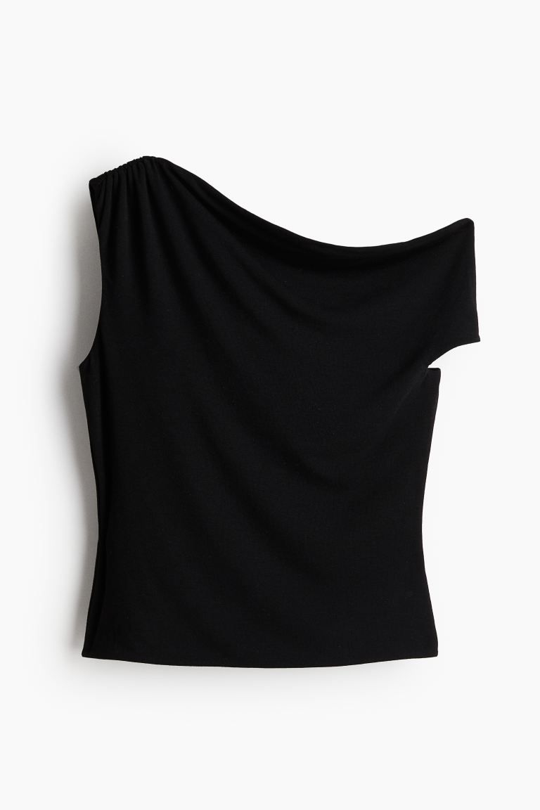 Twist-detail One-shoulder Top - Black - Ladies | H&M US | H&M (US + CA)