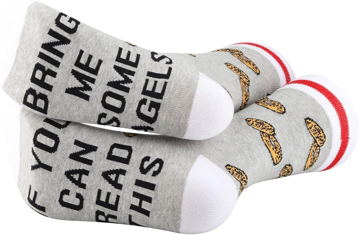 G2TUP 2 Pairs Bagel Lover Gift Bring Me Some Bagels Socks Food Lover Gift Bagel Taster Gift Bread... | Amazon (US)
