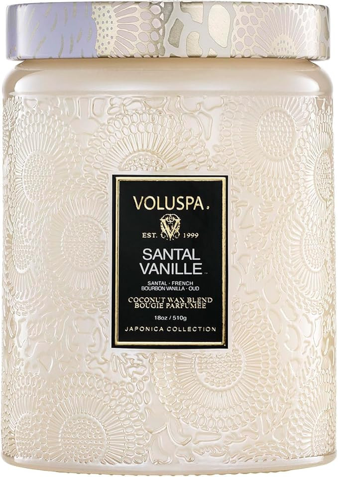 Voluspa Santal Vanille Candle, 18 oz, Coconut Wax Blend, Scented Candles for Home, 100 Hour Burn ... | Amazon (US)