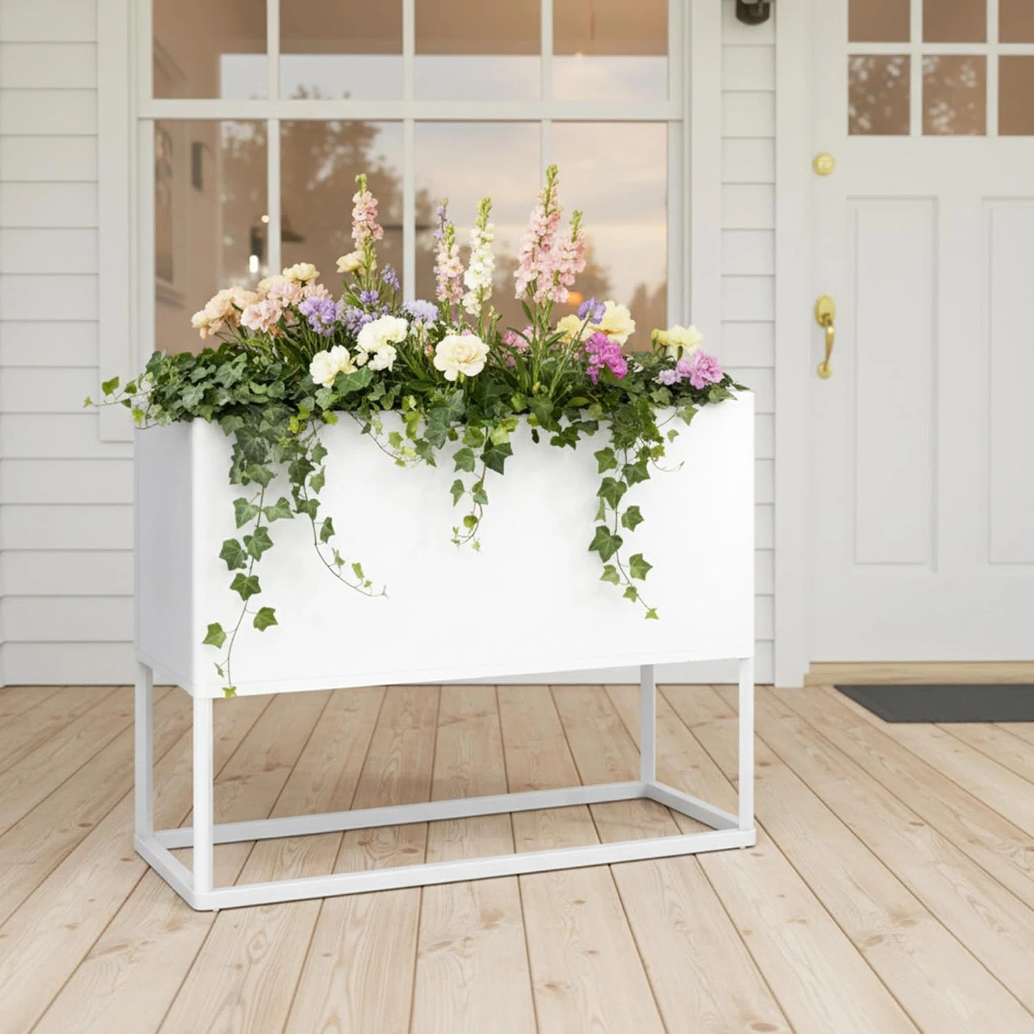 Modern Raised Metal Outdoor/indoor Planter Box, Outdoor Rectangular Planter Box, Durable All-Weat... | Wayfair North America