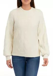Women's Long Sleeve Chevron Stitch Pullover Sweater | Belk