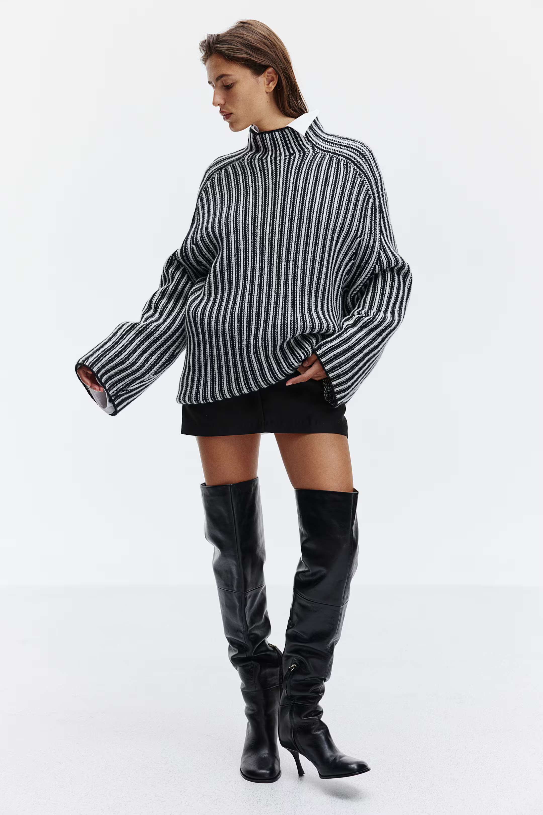Oversized Mock-Turtleneck Wool Sweater | H&M (US + CA)