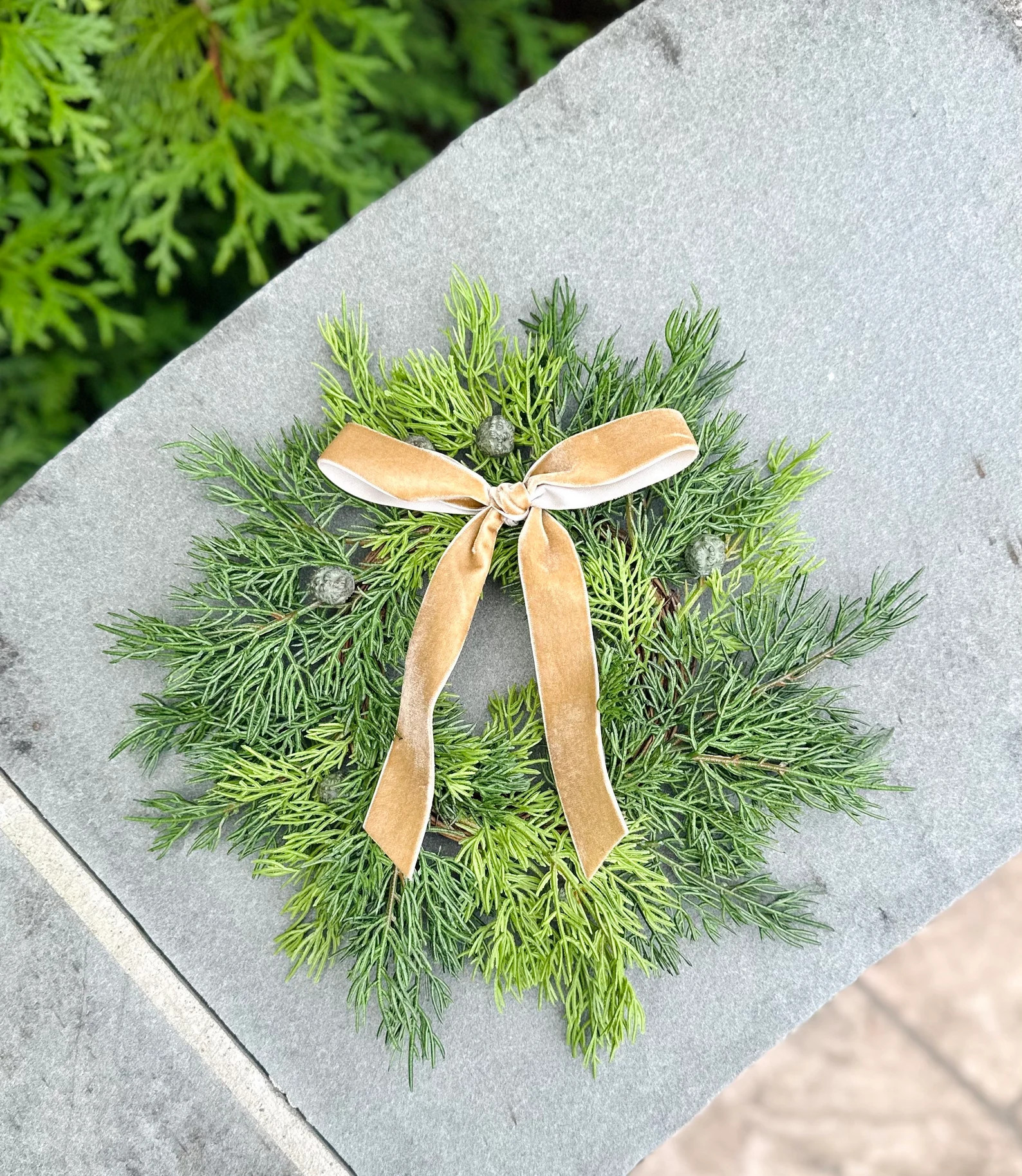 Real Touch Christmas Mini Wreath, Neutral Holiday Cedar Cabinet Wreath, Barstool/chair Mini Wreat... | Etsy (US)