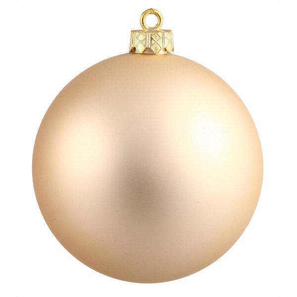 Champagne-beige Plastic 6-inch Ball Ornament (Pack of 4) | Bed Bath & Beyond