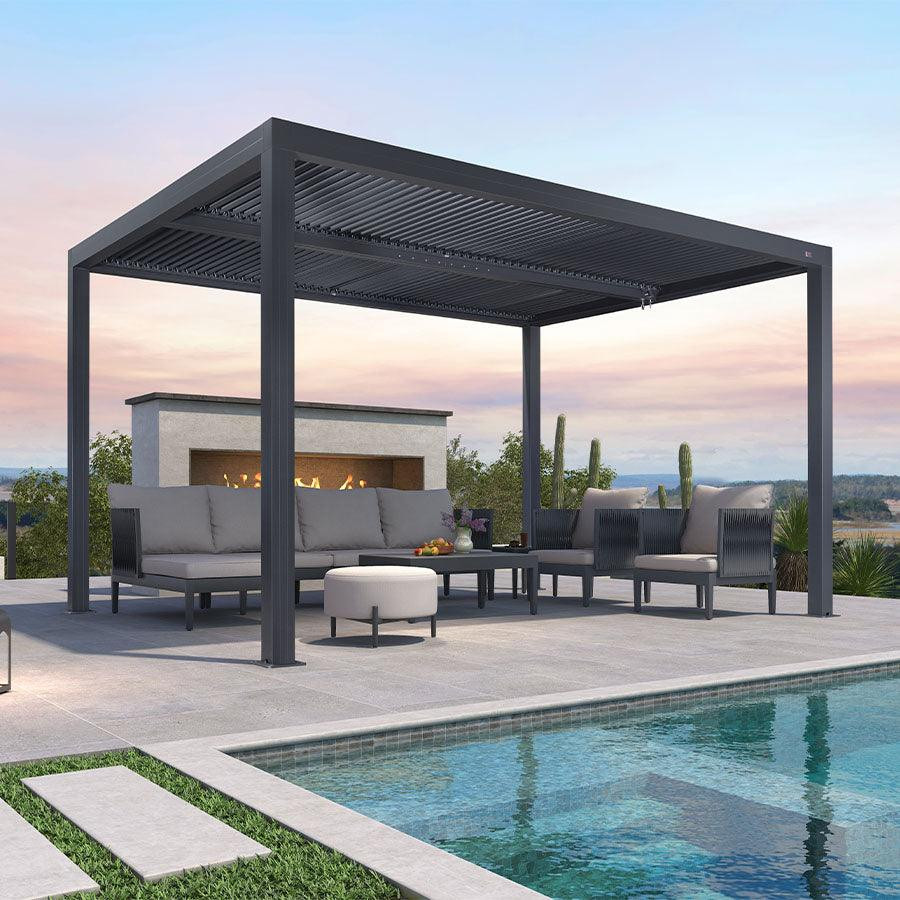 PURPLE LEAF Louvered Pergola Outdoor Aluminum Pergola with Adjustable Roof for Deck Backyard Gard... | Purple Leaf