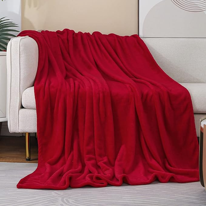 JIAHANNHA Red Throw Blanket Decorations Thin Fleece Blanket 50"x60",Super Soft Cozy Plush Throw B... | Amazon (US)