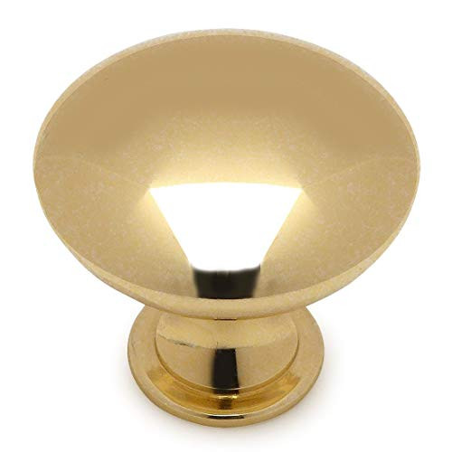 25 Pack - Cosmas 5305PB Polished Brass Traditional Round Solid Cabinet Hardware Knob - 1-1/4" Dia... | Amazon (US)