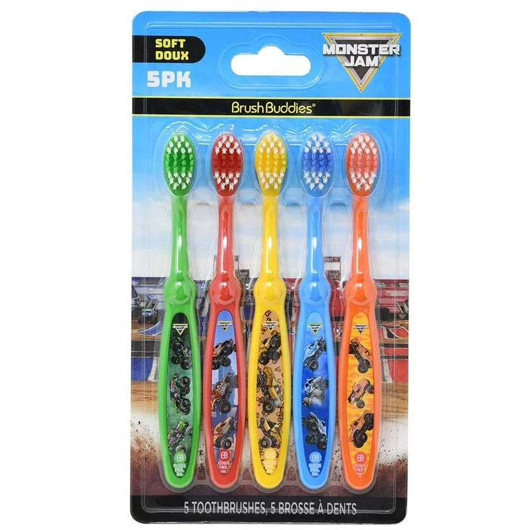 Monster Jam Toothbrush 5pk, 4.75" x .75" x 9" | Walmart (US)