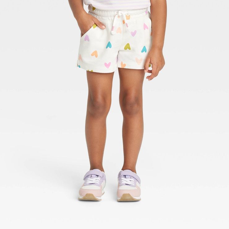 Toddler Girls' Hearts Knit Shorts - Cat & Jack™ Cream | Target