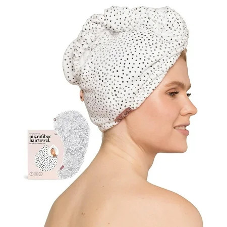 Kitsch Super Absorbent Microfiber Hair Towel Wrap, Micro Dot, 1 Count | Walmart (US)