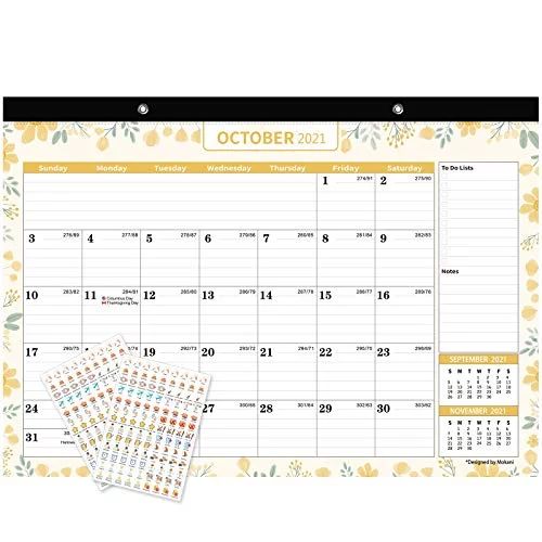 Mokani Desk Calendar Oct. 2021 - Dec. 2022, Large Monthly Wall Calendar with Plastic Cover: 17"x1... | Walmart (US)