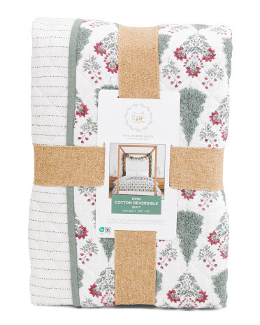 Reversible Holly Block Print Layering Quilt | TJ Maxx