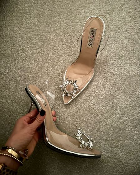 Clear amazon heels on sale swipe comfy! 

#LTKsalealert #LTKSeasonal #LTKCyberweek