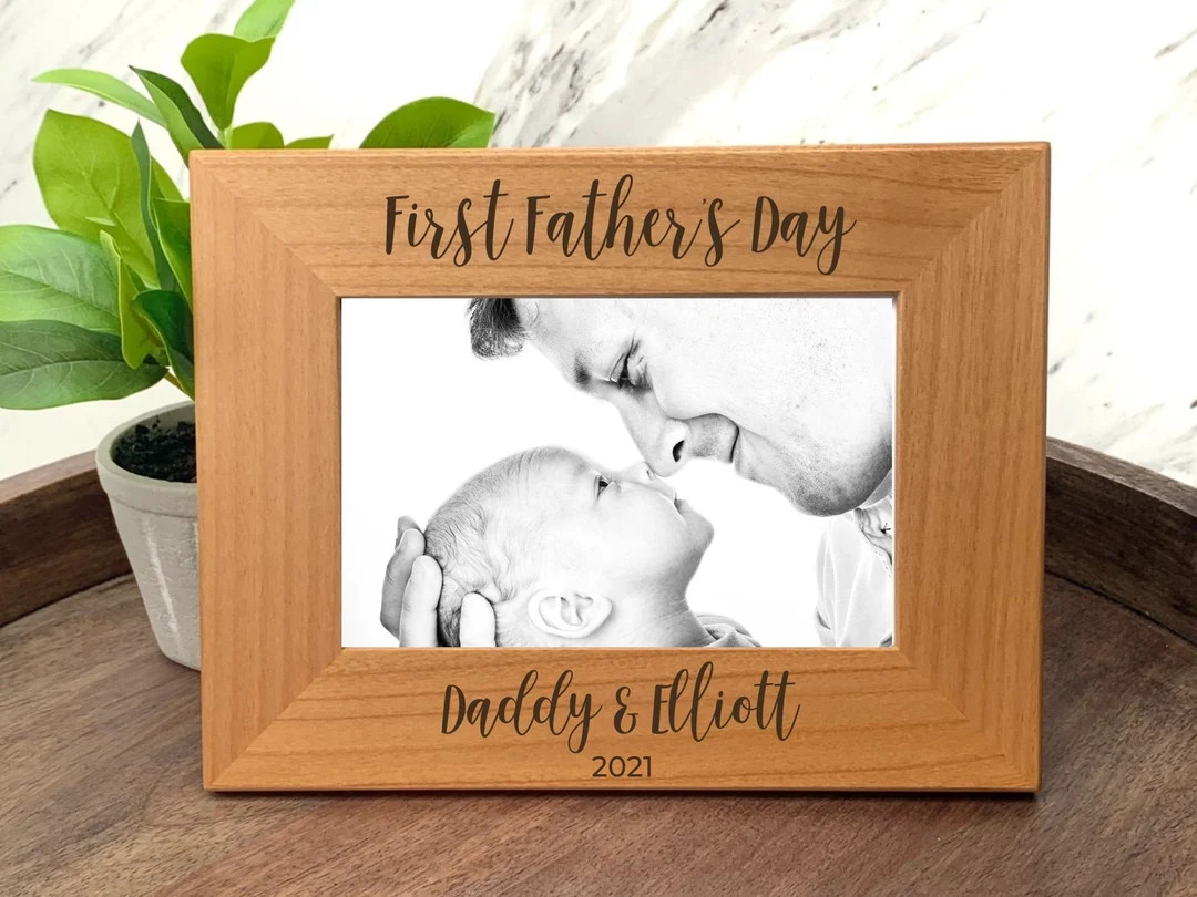 First Father's Day Frame Personalized Father's Day Frame Dad And Baby Photo Frame First Father's ... | Etsy (US)