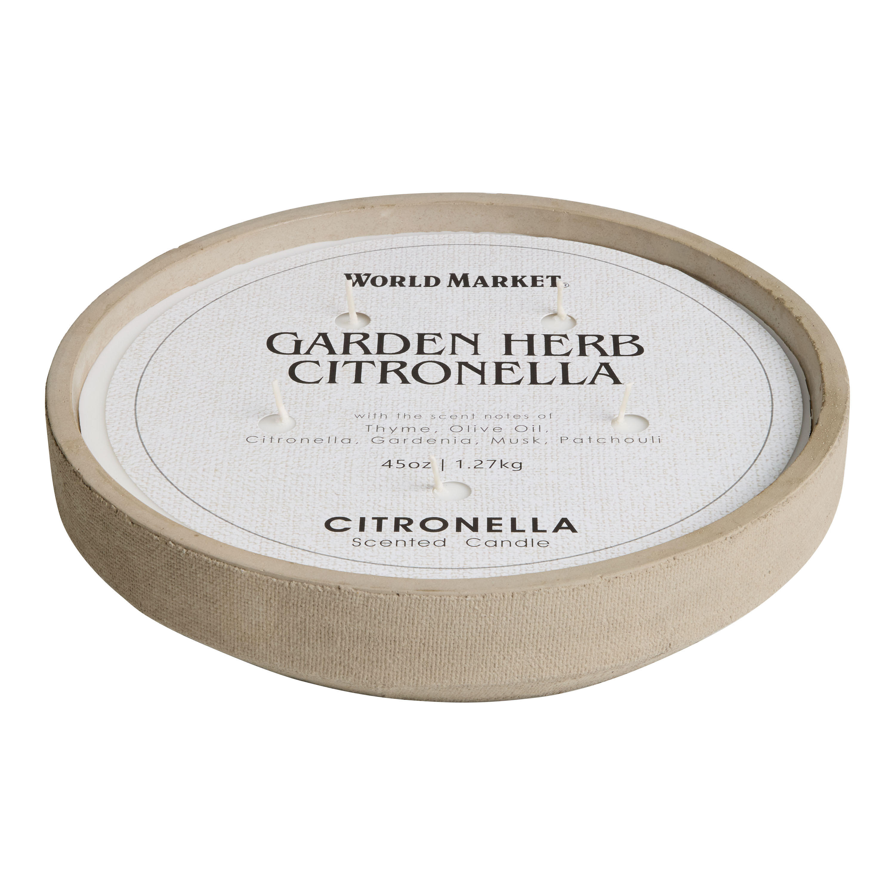 Garden Herb 5 Wick Outdoor Scented Citronella Candle | World Market