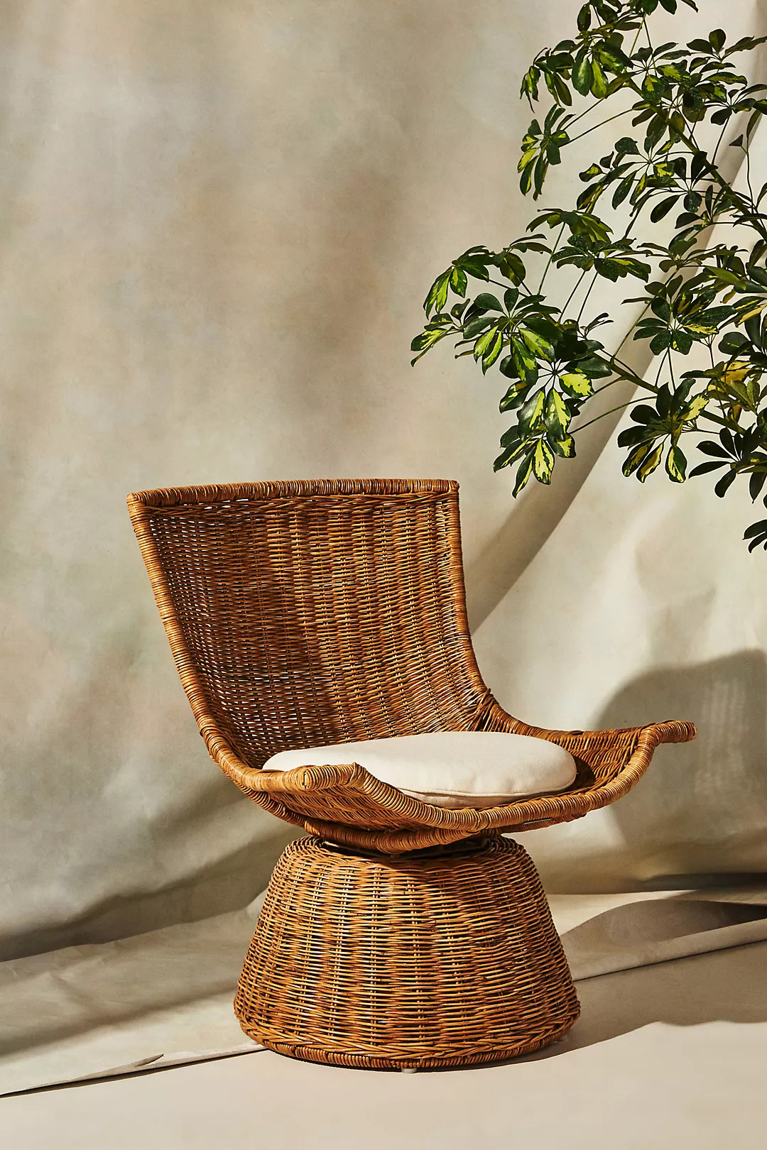 Healdsburg Rattan Swivel Chair | Anthropologie (US)