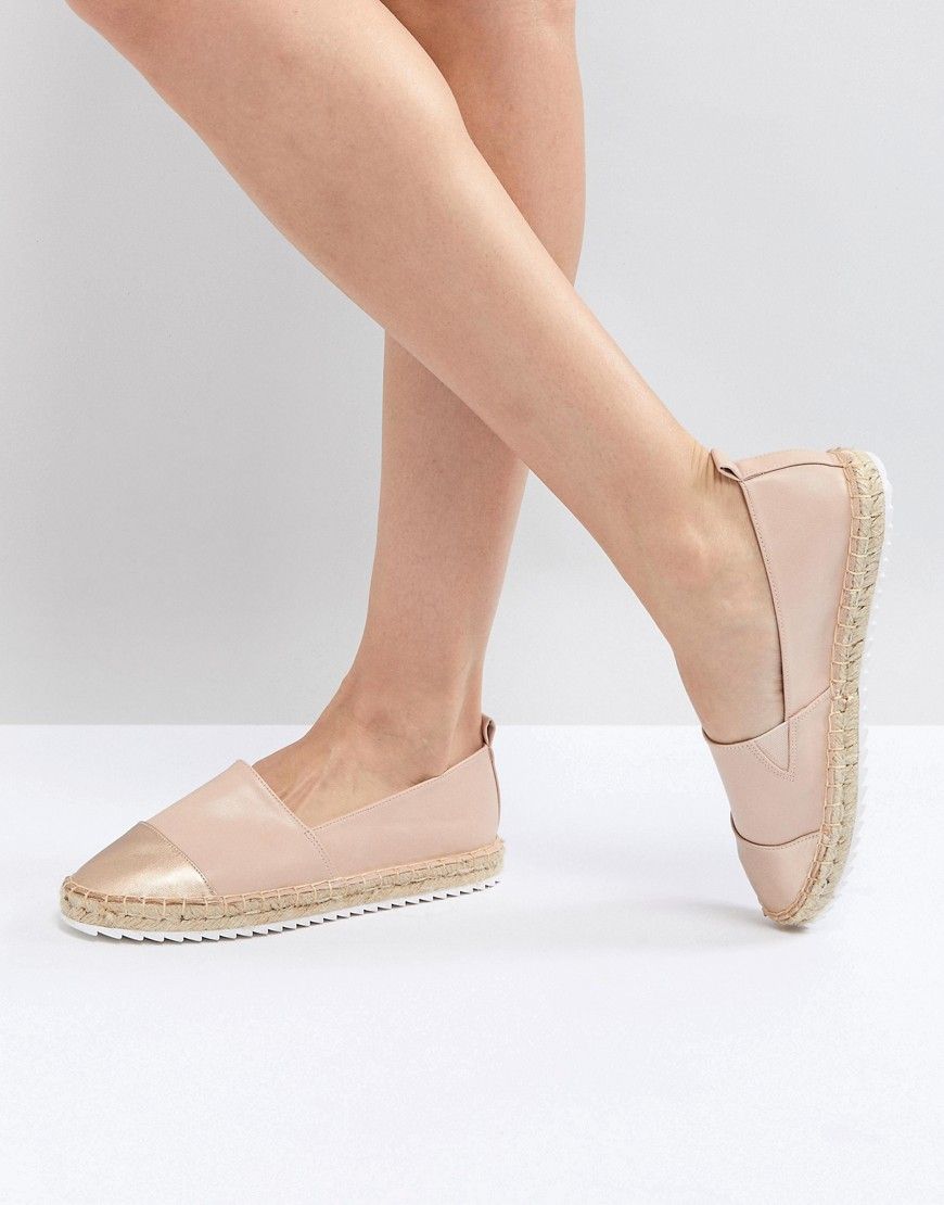 Head Over Heels by Dune Slip on Shoe with Espadrille Sole and Metallic Toe Cap - Pink | ASOS US