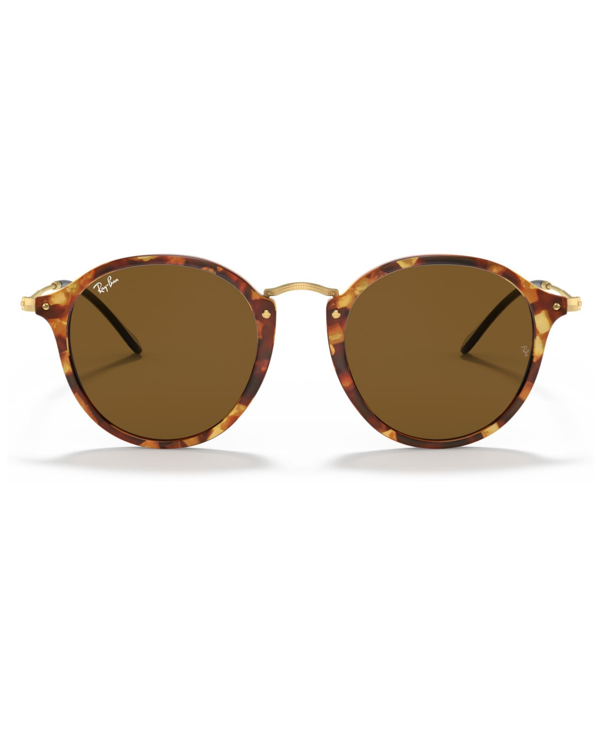 Ray-Ban Sunglasses, RB2447 Round Fleck - TORTOISE BROWN/BROWN | Macy's
