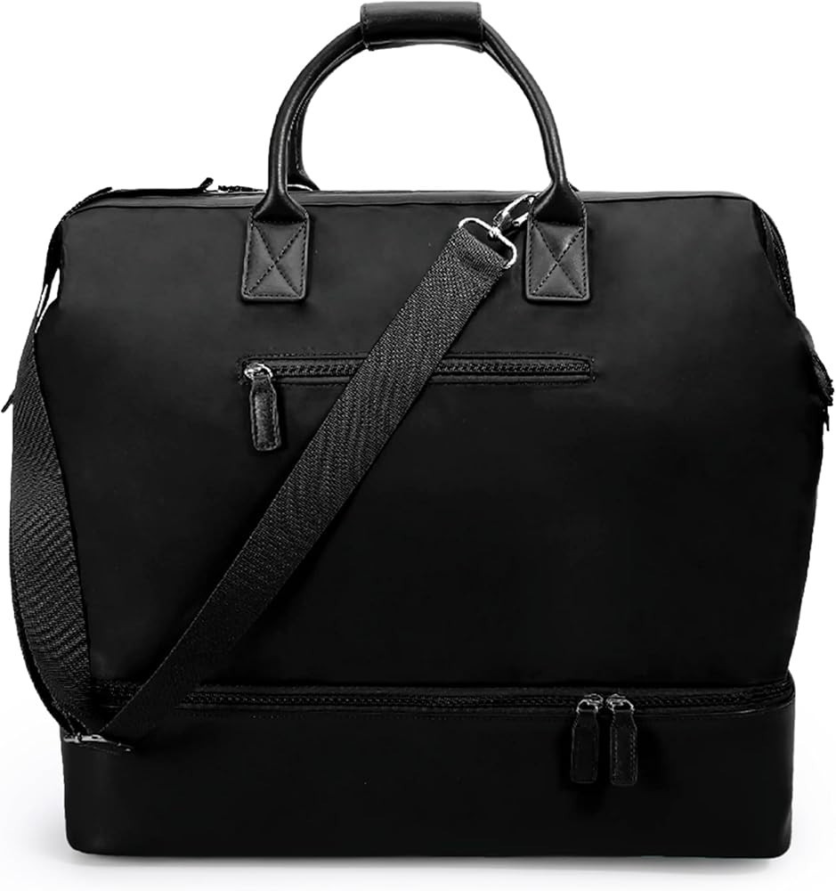Nobl Travel Weekender Bag for Women & Men, Large Duffel Carry-On Tote with Trolley Sleeve, Separa... | Amazon (US)