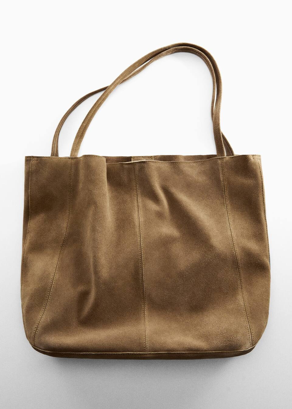 Leather shopper bag -  Women | Mango USA | MANGO (US)