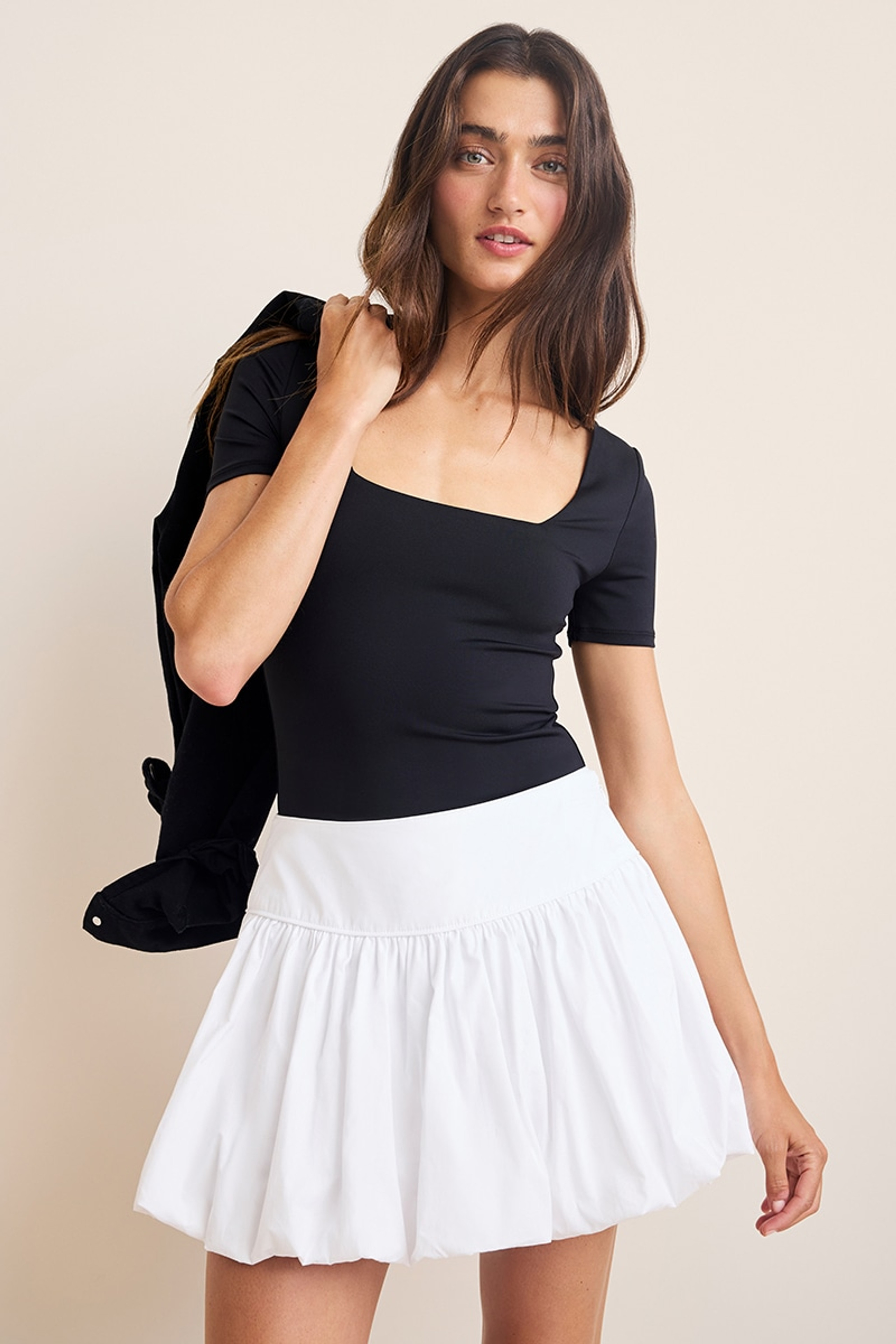 Sabrina Bubble-Hem Mini Skirt | Francesca's