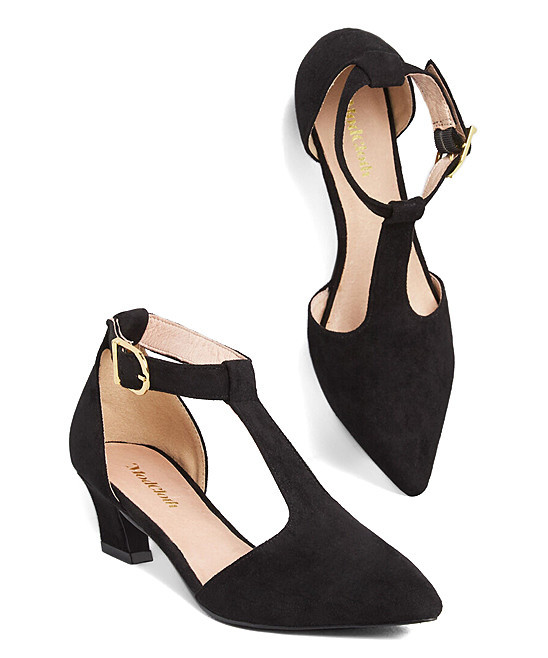 ModCloth Women's Pumps - Black Tarzan T-Strap Pump - Women | Zulily