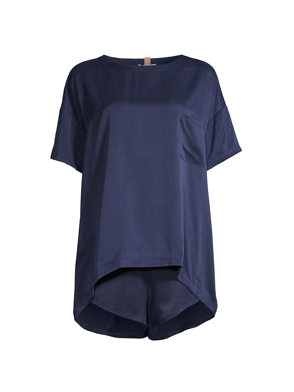 Women's Washable Silk Tee 2-Piece Pajama Set - Deep Blue - Size XL | Saks Fifth Avenue