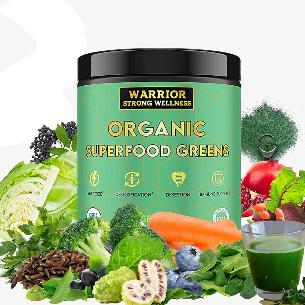 Certified Organic Greens Powder - 30 Servings - Green Superfood Powder, Energy Boost Detox Drink,... | Amazon (US)