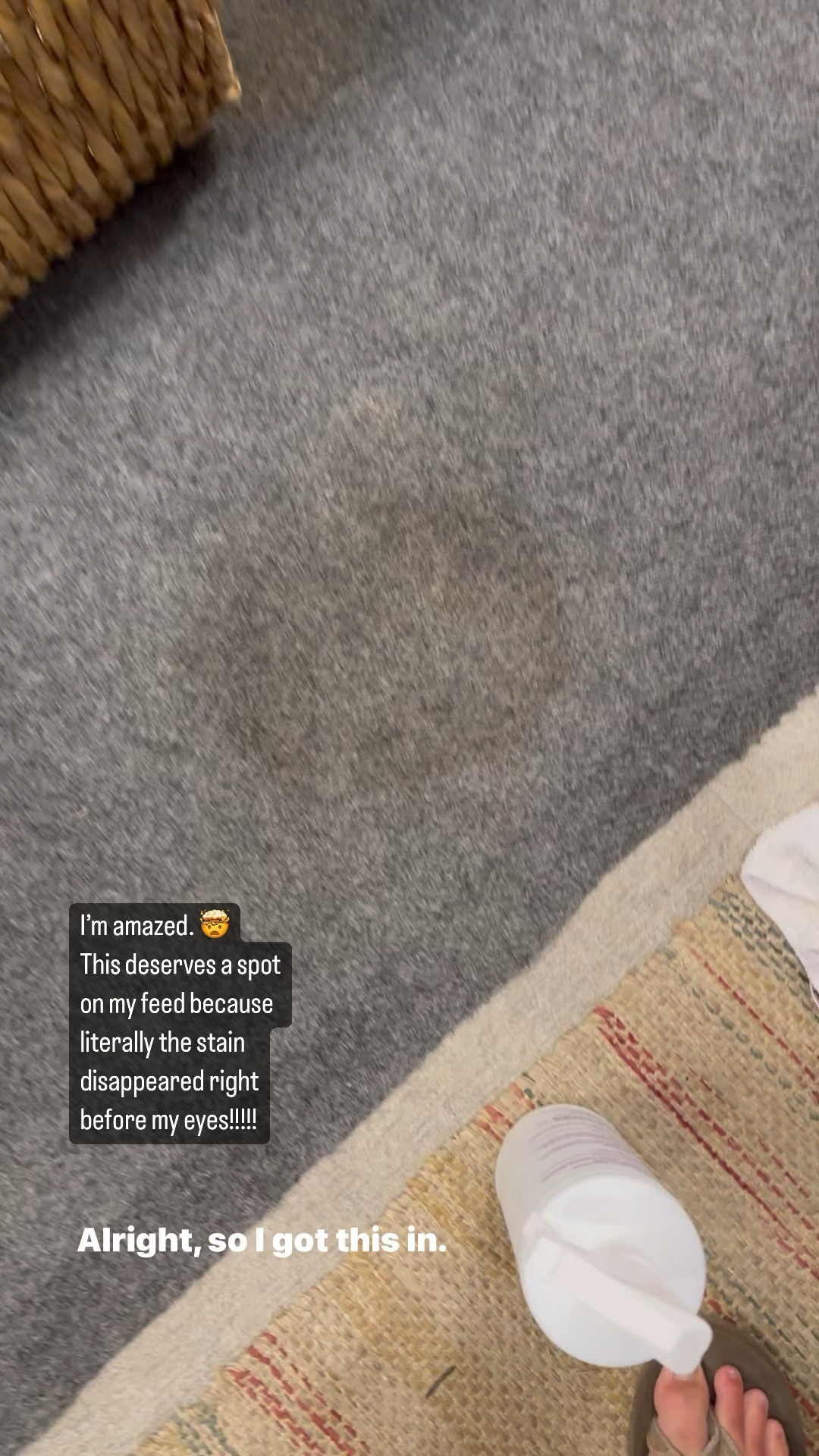 If you have a carpet stain in your classroom or at home….y’all. My mind is blown. How has this been around for 40 years and I’m just learning!!?! This dog pee spot has been here for a while. The bottle says watch is disappear before your eyes and I’m not kidding. It works. #Folex is on sale right now for $6!!!
#cleaningtip

#LTKGiftGuide #LTKhome #LTKHoliday