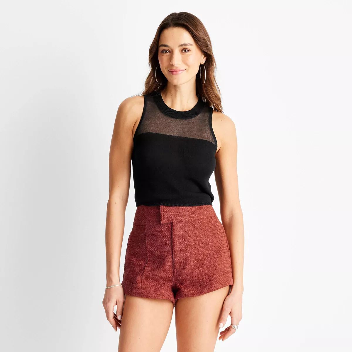 Women's High Neck Mesh Crop Top - Future Collective™ with Jenny K. Lopez | Target