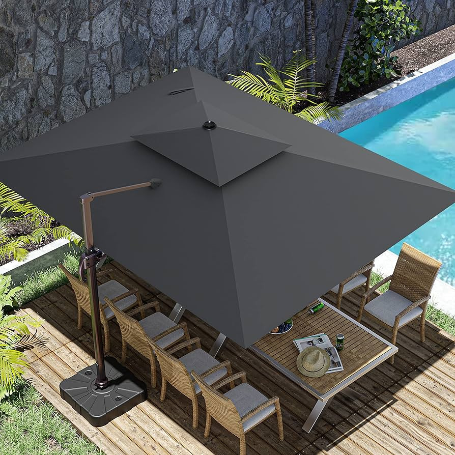 ZLACUIU 10x13FT Cantilever Outdoor Patio Umbrellas, Double Top Large Rectangle Umbrella, Heavy Du... | Amazon (US)