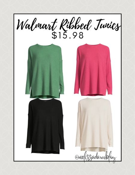Walmart ribbed tunics only $15.98
Great for leggings! 

#LTKsalealert #LTKstyletip #LTKunder50