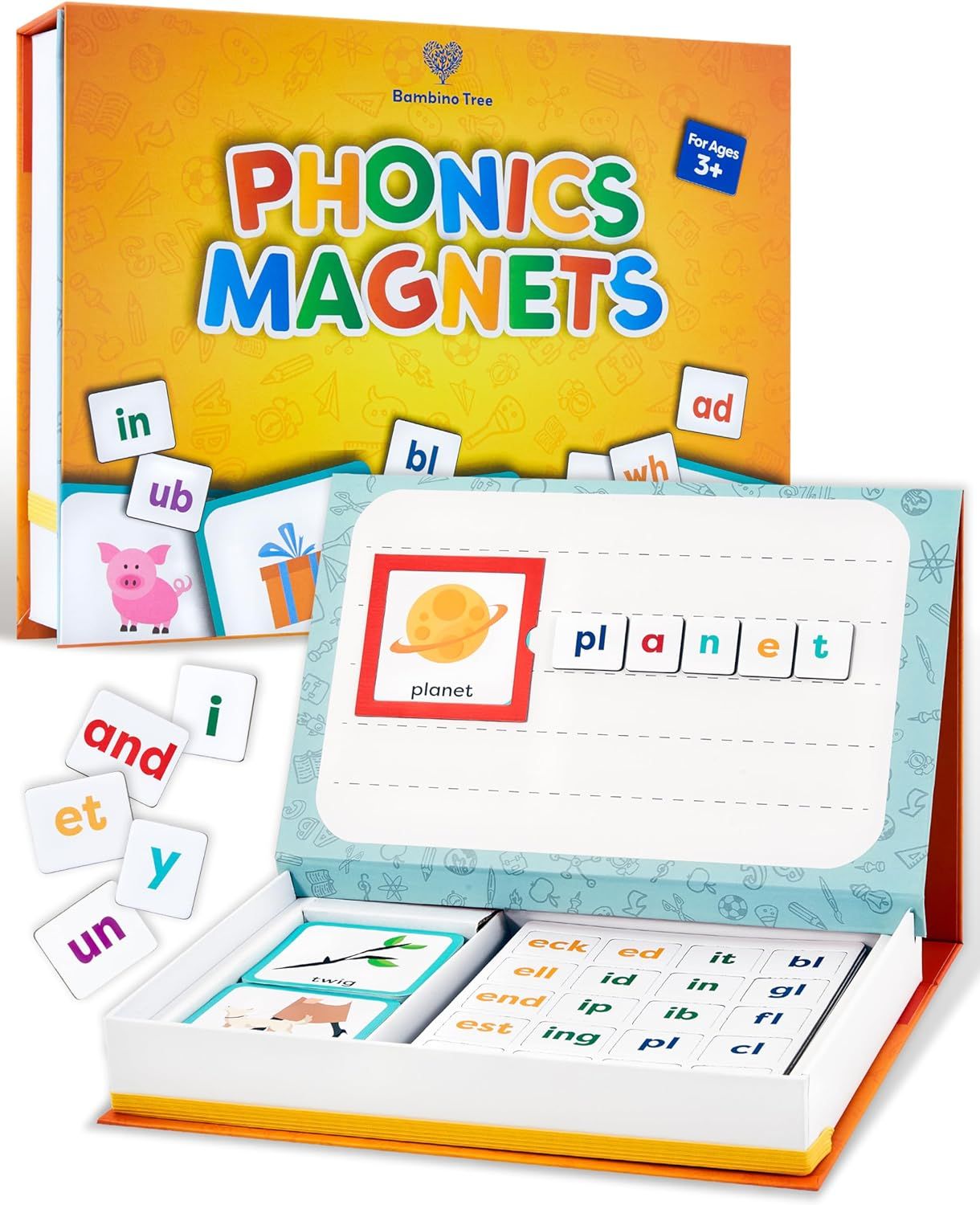 Phonics Magnets - Letter Blends and Alphabet Magnets - CVC Word Builder with Word and Picture Fla... | Amazon (US)