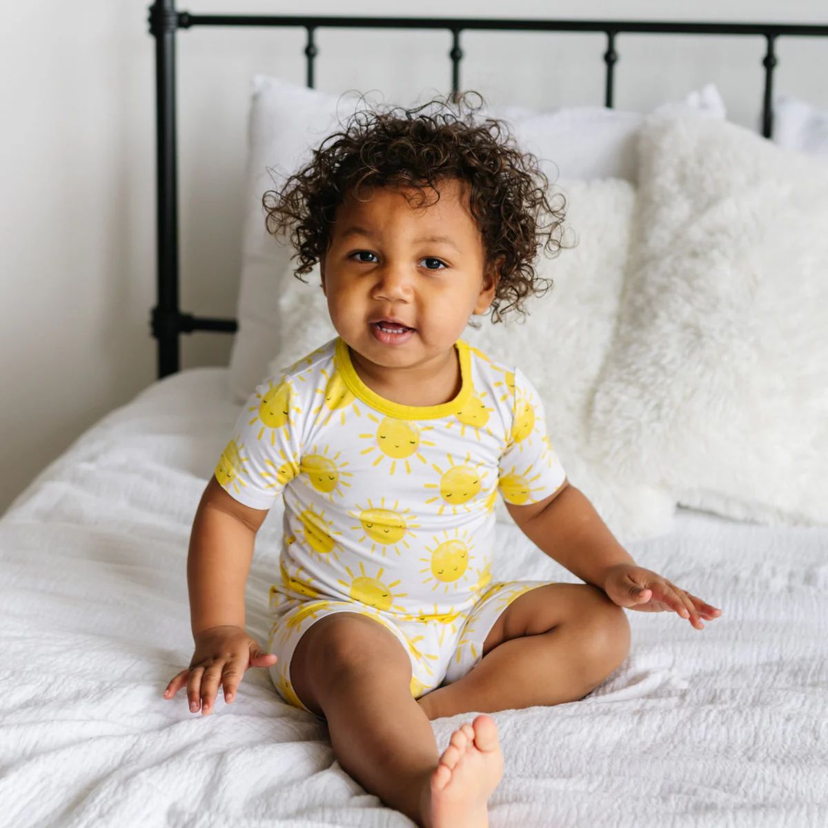 Sunshine Two-Piece Short Sleeve & Shorts Pajama Set | Little Sleepies