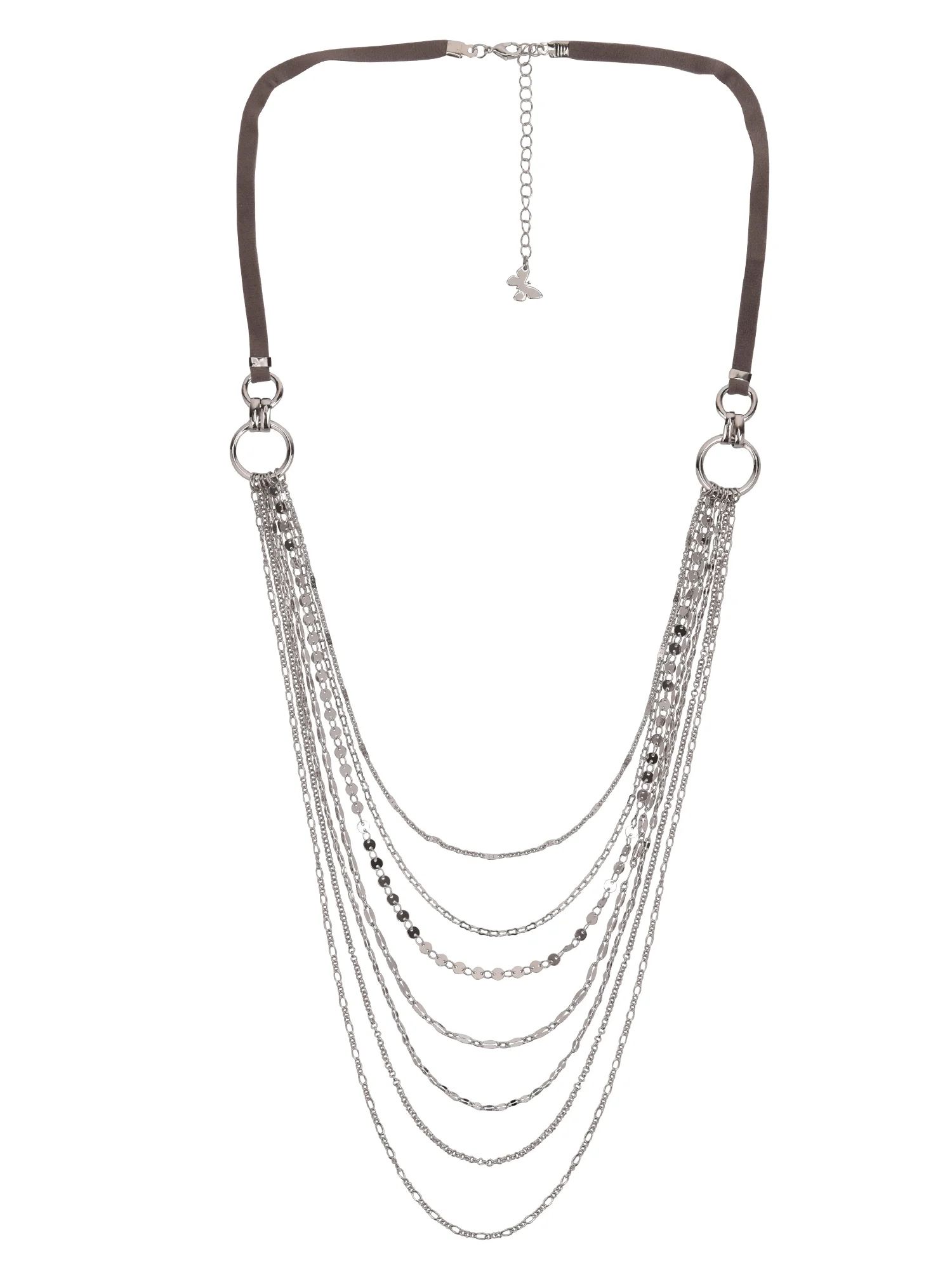 The Pioneer Woman Silver-Tone Multi Row Chain Drape Necklace, Women’s | Walmart (US)