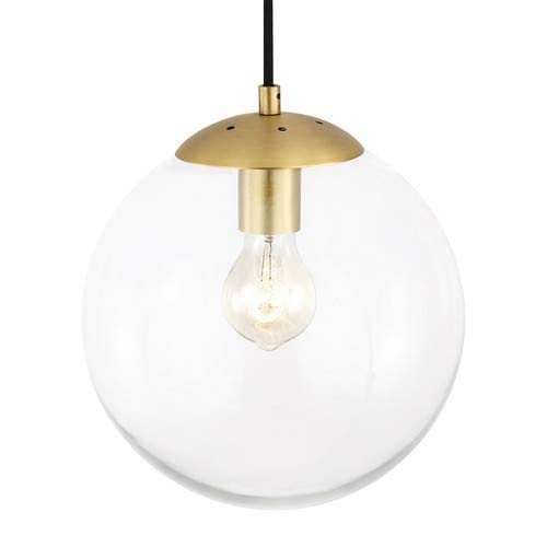 Light Society Zeno Globe Pendant, Clear Glass with Brass Finish, Contemporary Mid Century Modern Sty | Amazon (US)
