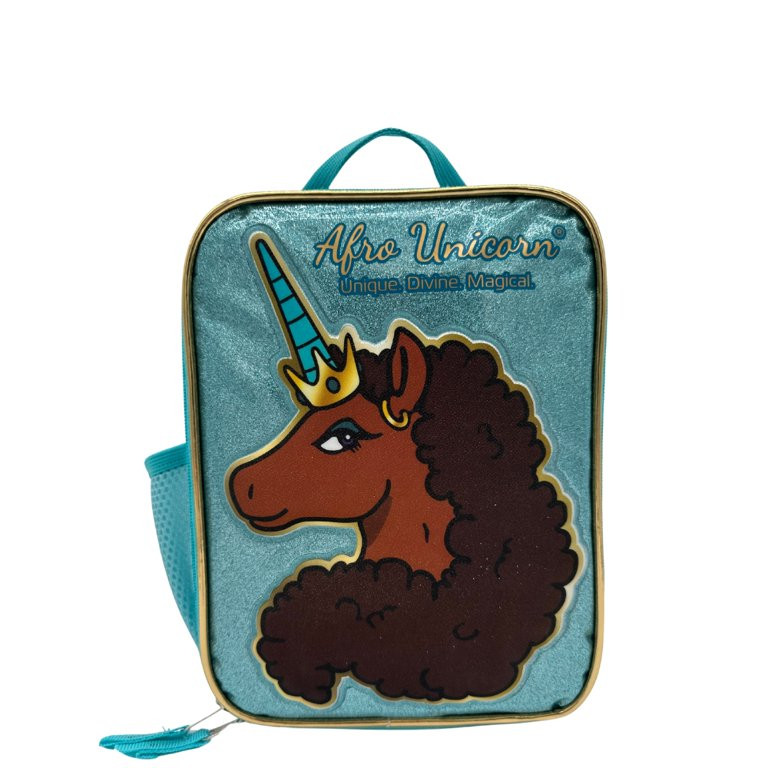Afro Unicorn Kids Insulated Reusable Lunch Bag with Mesh Water Bottle Pocket and Handle - Walmart... | Walmart (US)