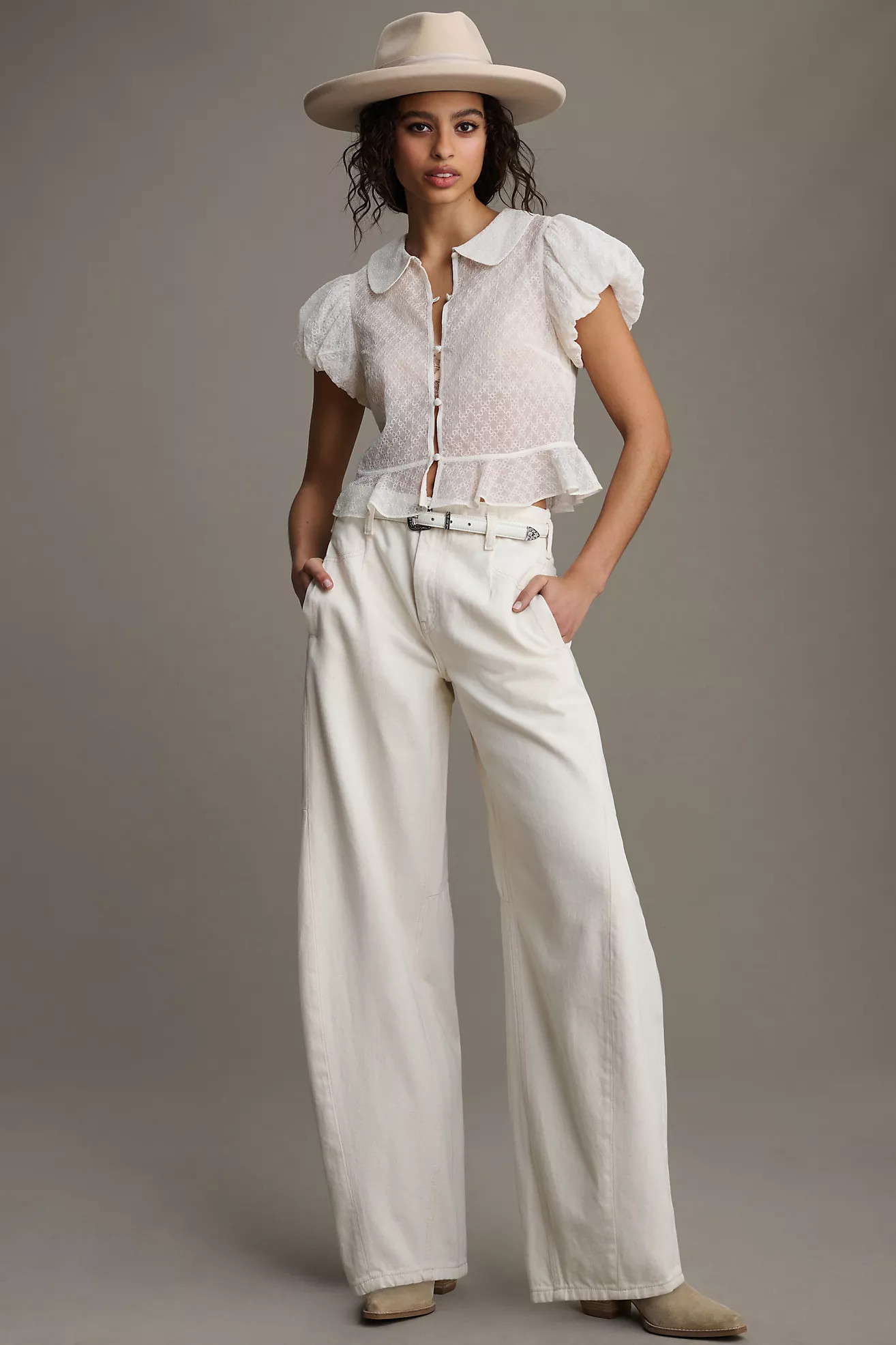 Pilcro Full-Length Relaxed Barrel Jeans | Anthropologie (US)