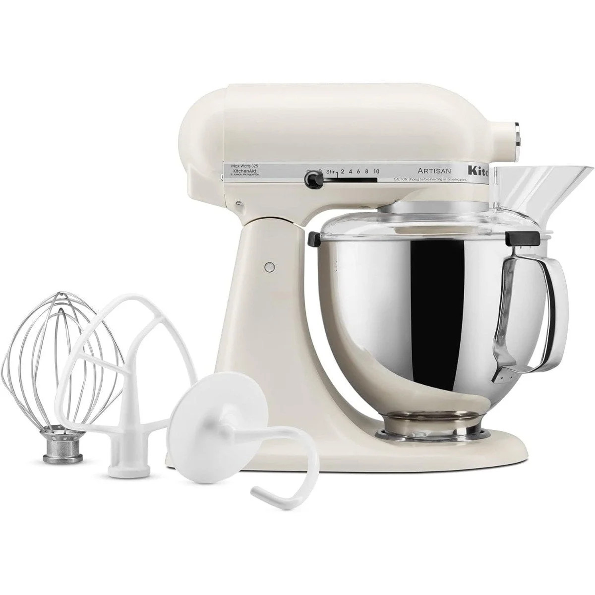 KitchenAid Artisan Series 5 Qt Stand Mixer, Porcelain White with Flat Beater, Dough Hook, Wire Wh... | Walmart (US)