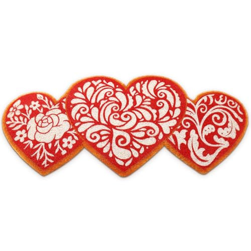 Dunzy Valentines Door Mat Valentine Hearts Shaped Coir Mat Love Doormat Wedding Anniversary Couple Gift Non-Slip and Washable Seasonal Holiday Indoor Outdoor 17 x 29 Inches | Amazon (US)