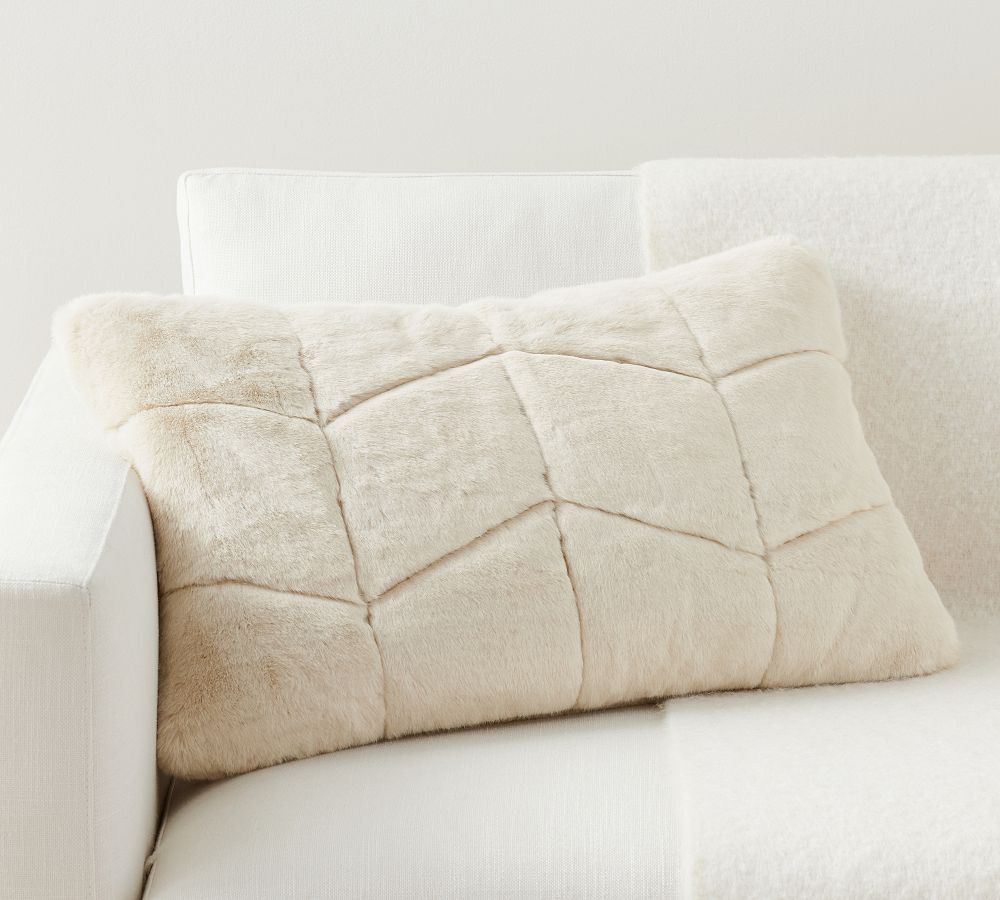 Quilted Alpaca Faux Fur Lumbar Throw Pillow Cover | Pottery Barn (US)
