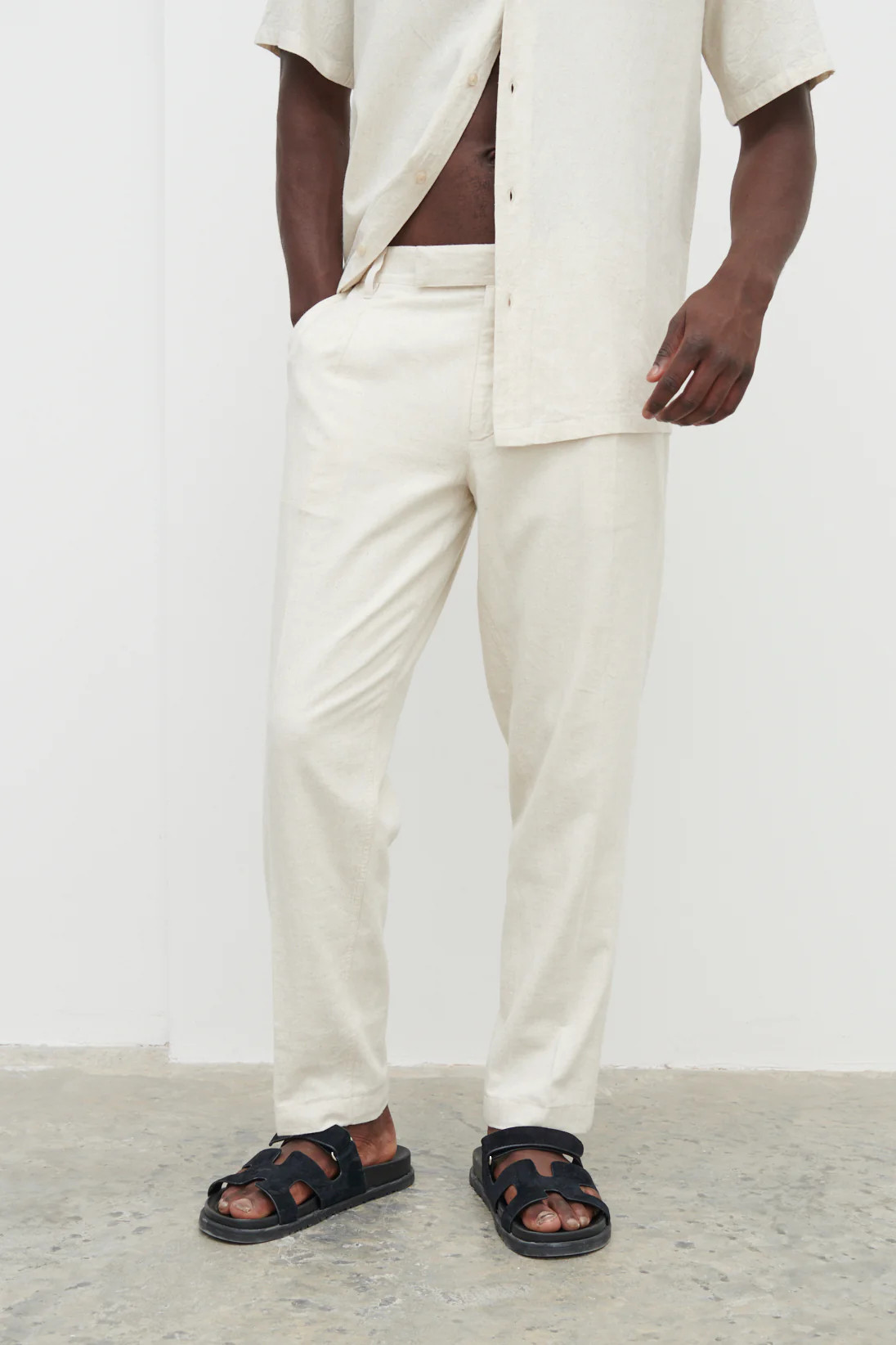 Joel Linen Trousers - Oatmeal | NOBL