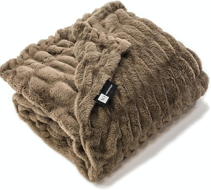 Minky Designs Driftwood Minky Blanket – Ultra Soft Faux Fur Throw Blanket for Couch, Bed & Home... | Amazon (US)