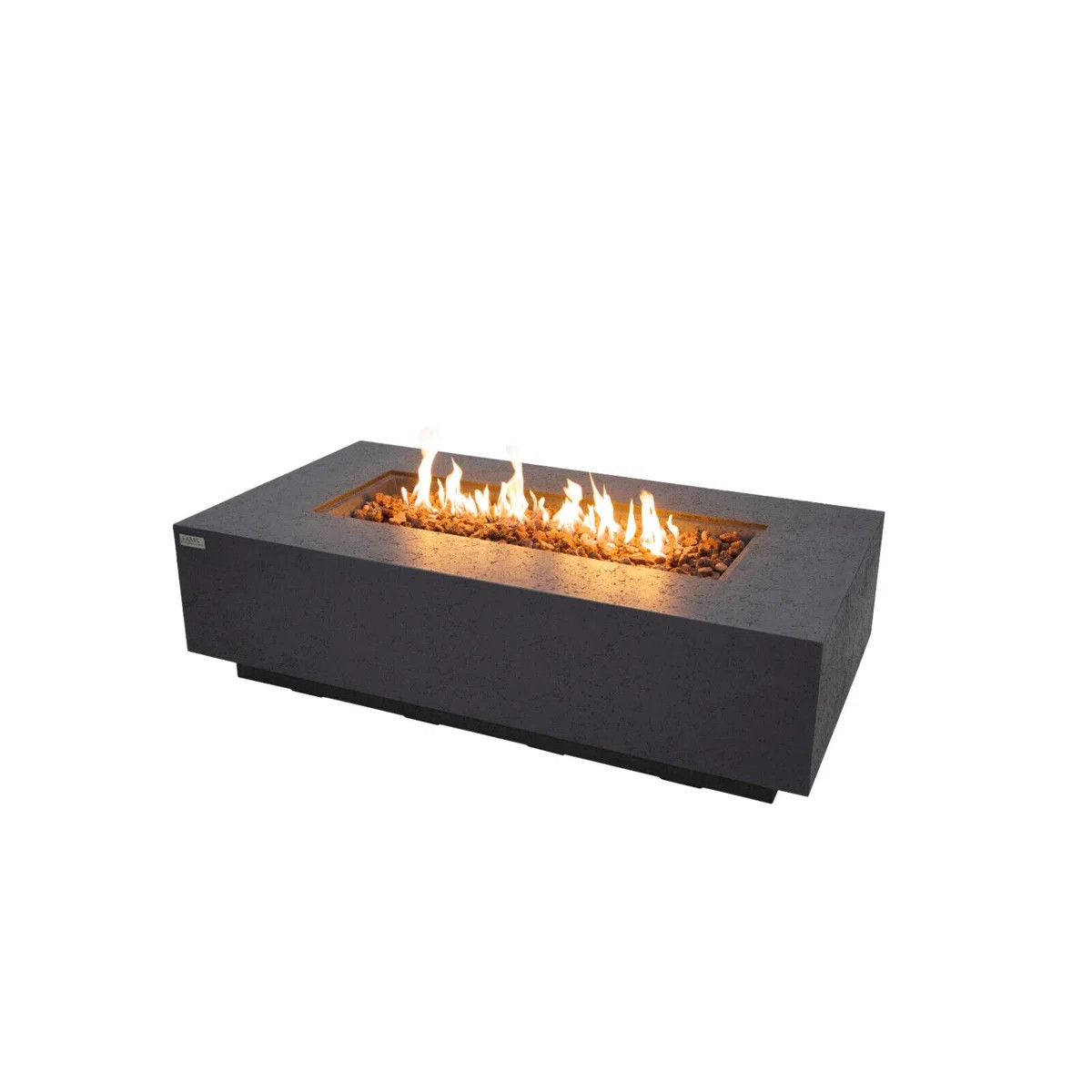 Madison 17'' H x 60'' L Travertine Outdoor Fire Pit Table - Includes Lava Rocks & Cover | Wayfair North America