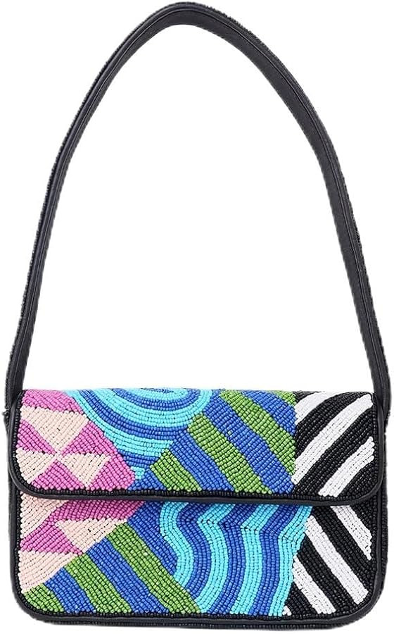 Indian Shelf Premium Handcrafted Geometric Beaded Shoulder Bags for Women, Girls - Women Evening ... | Amazon (US)