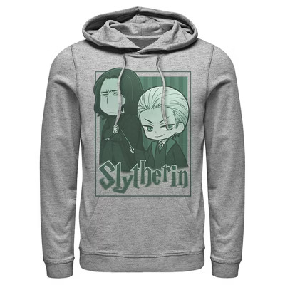 Men's Harry Potter Slytherin Cartoon Characters  Pull Over Hoodie - Athletic Heather - Medium | Target